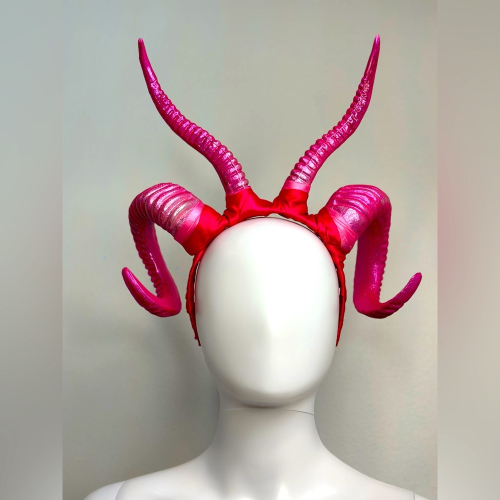 Pink Ombré metallic Holographic Demon Devil Horns - Picture 3 of 9